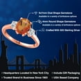 thumbnail image 2 of Gem Stone King 18K Rose Gold Plated Silver Twilight Orange Mystic Quartz and Lab Grown Diamond Engagement Ring for Women | 2.34 Cttw | Oval 9X7MM | Gemstone Birthstone | Size 6, 2 of 6