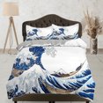 thumbnail image 1 of Ropa de cama Great Wave, ropa de cama japonesa, juego de funda nórdica de arte japonés, cama, 1 of 4