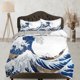 thumbnail image 1 of Ropa de cama Great Wave, ropa de cama japonesa, juego de funda nórdica de arte japonés, cama, 1 of 4