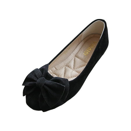 

B91xZ Women s Flat Dress Shoes Slip-on Casual Shoes Loafer Black 9