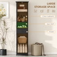 thumbnail image 4 of kleankin Bathroom Storage Cabinet Linen Tower with Open Shelf Drawer Black, 4 of 10