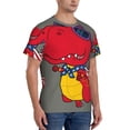 thumbnail image 2 of Bixox Men's Dinosaur Super Hero Cartoon Printed Short Sleeve Skinny Athletic T-Shirt, 2 of 6