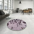 thumbnail image 4 of Ahgly Company Machine Washable Indoor Square Abstract Purple Area Rugs, 5' Square, 4 of 7