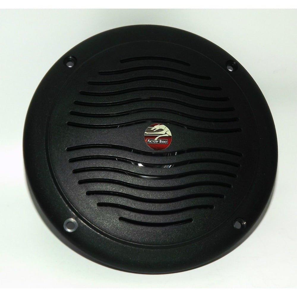 5" Black Dual Cone Waterproof Marine Speaker Round Integral Grill Spa