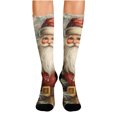 thumbnail image 2 of FAIOROI Christmas Socks for Women Cute Vintage Xmas Print Mid Calf Crew Sock Soft Cozy Festive Holiday Novelty, 2 of 6