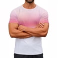thumbnail image 2 of OHMZYZO Summer Shirts for Men Casual Short Sleeve Crew Neck Gradient T Shirt Graphic Tees Basic Tops, 2 of 9