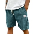 thumbnail image 2 of Nestiefly Mens Corduroy Shorts Casual Elastic Waist Drawstring Lightweight Summer Beach Shorts with Pockets Sky Blue S, 2 of 4