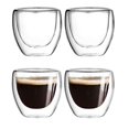 thumbnail image 1 of 4 Pcs Tasses à Café Isolées à Double Paroi pour Latte, Americano, Espresso, 1 of 4