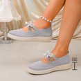 thumbnail image 5 of YOUYEDIAN Loafers for Women Platform Slip On Versatile Stripe Bowtie Deco Fashion Comfy Knit Flats Casual Soft Breathable Walking Shoes, 5 of 5