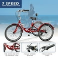 thumbnail image 4 of FICISOG Adult Tricycles for Men, 26 Inch 7 Speed 3 Wheel Bike for Adult w/Large Basket, Double-Wall Wheel Rims, Cruiser Trike for Seniors Women Shopping Picnic, 4 of 9