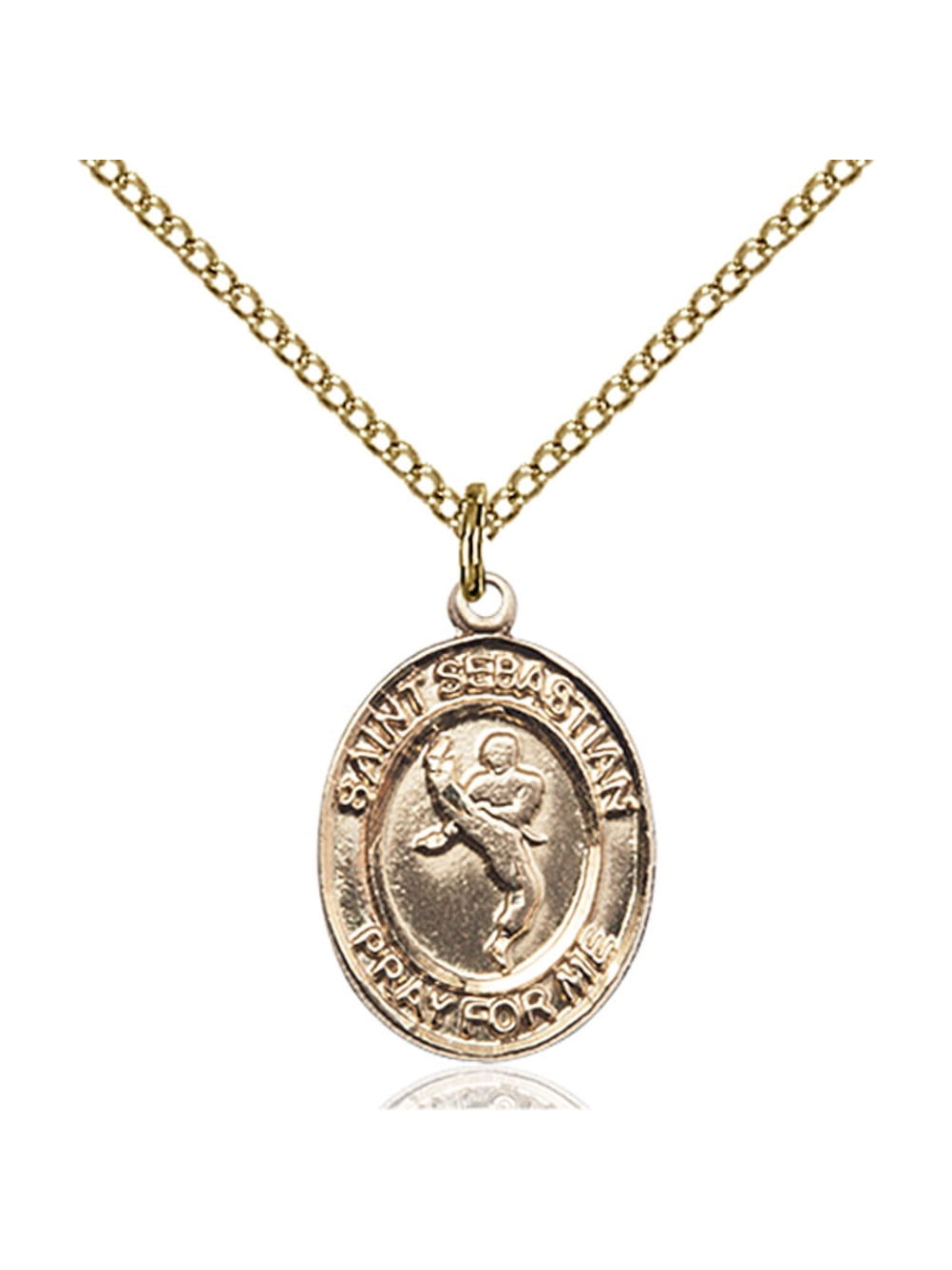 Gold Filled St. Sebastian/Martial Arts Pendant 3/4 x 1/2 inches with