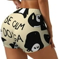 thumbnail image 2 of Sigee Panda Doing Yoga Print Women's High Waist Workout Shorts - Squat Proof, Tummy Control, Yoga and Gym Activewear-, 2 of 9
