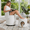 Beige, variant on HomePerch 360° Swivel Barrel Vanity Chair with Hidden Storage & Cat Bed Stool, Upholstered Accent Chair for Bedroom Dining Room Makeup Vanity, White