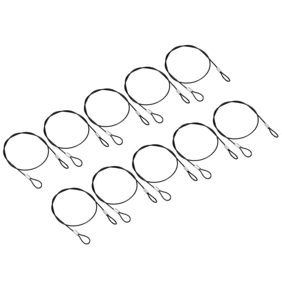 Uxcell Safety Cable Lock Steel Stage Lighting Security Wire Ropes Black 2mmx0.5m 10Pcs