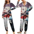 thumbnail image 6 of Harley Quinn Women Men Pajamas Zipper Onesie Jumpsuit Hooded One Piece Sleepwear, 6 of 8