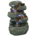 thumbnail image 2 of Sunnydaze Tabletop Water Fountain - Stacked Rocks 10.5 Inch Relaxing Desktop Water Fountain with LED Lights - Office, Bedroom, Living Room, 2 of 11