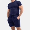 thumbnail image 3 of Ensemble d'Été 2 Pcs pour Hommes Chemises à Manches Courtes et Shorts de Plage, 3 of 7