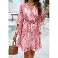 thumbnail image 5 of RYDCOT Dresses for Women 2024 Wedding Guest,Spring Summer Elegant Party Floral Dress Bell Sleeve Vacation Beach Sun Dresses Trendy Cruise Wear Flash Deal Pink, 5 of 9