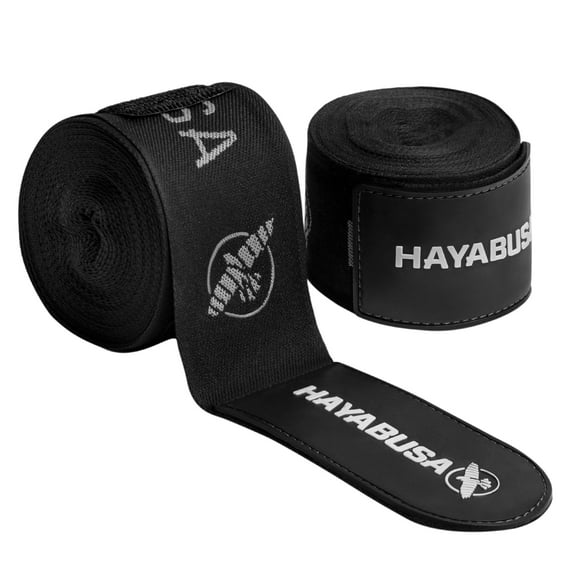 Hayabusa Deluxe Boxing Hand Wraps For Men and Women MMA, Kickboxing and Muay Thai - Black, 180