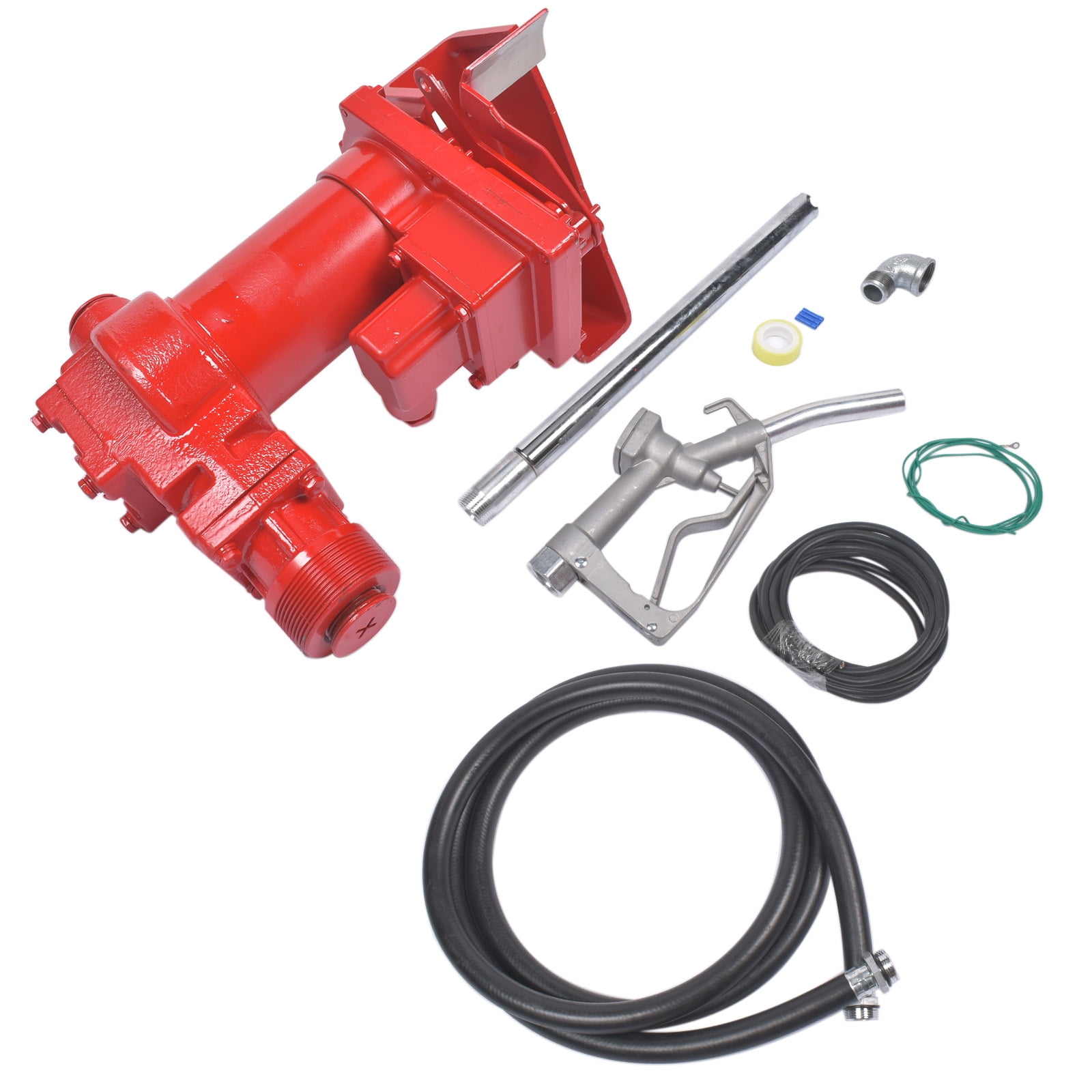 Mustrod Red Fuel Transfer Pump 12V 20 GPM for Diesel Gas Gasoline Kerosene Tractors Boats Trimmers
