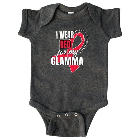 

Inktastic Sickle Cell Awareness I Wear Red For My Glamma Gift Baby Boy or Baby Girl Bodysuit