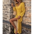 thumbnail image 3 of Women Floral Dress Women Long Dress Long Lantern Sleeve Flounces High Waist Left Side Slit For Party ANGGREK Ropa, 3 of 6