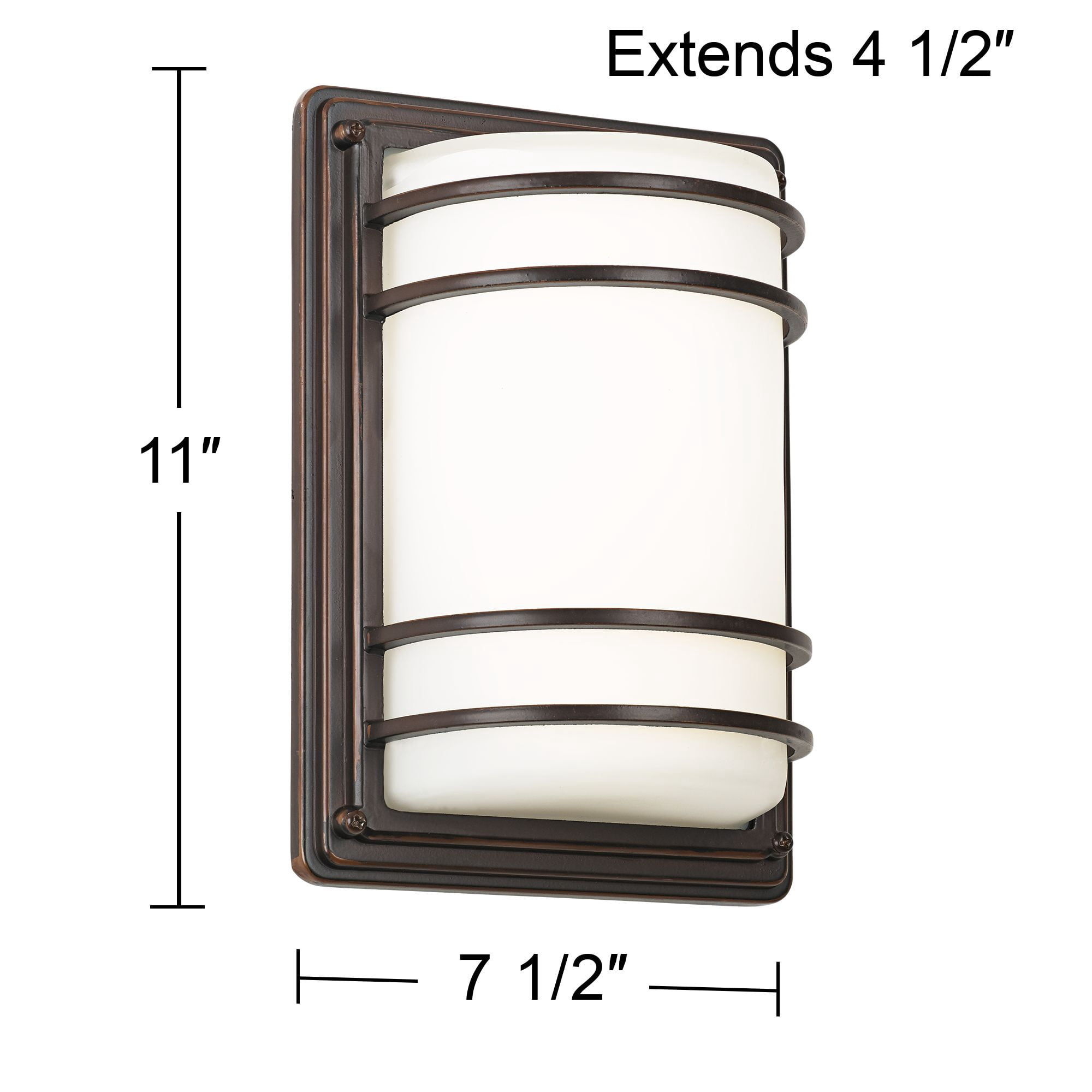 John Timberland Habitat Modern Outdoor Wall Light Fixtures Set of 2 Rubbed Bronze 11" Opal Glass for Post Exterior Barn Deck House Porch Yard Patio