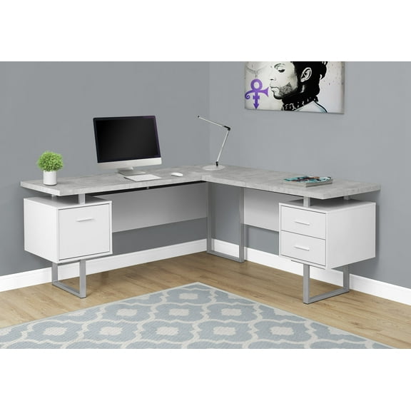 Monarch Specialties Computer Desk, Home Office, Corner, 70"L, L Shape, Work, Laptop, Grey Laminate