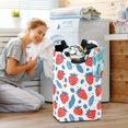 thumbnail image 5 of Yayeee Freestanding Laundry Hamper with Handle Collapsible Large Storage Basket for Clothes, Playful Strawberries, 5 of 7