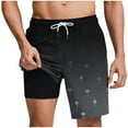 thumbnail image 2 of MELDVDIB Mens Swim Trunks with Compresssion Liner Elastic Waist Drawstring Hawaiian Board Shorts Bathing Suit Swimwear Shorts Summer Casual Beach Shorts with Pockets Black XL, 2 of 6