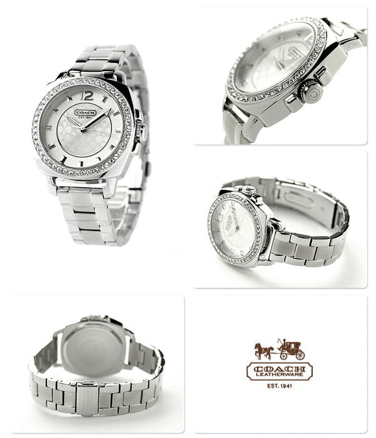 Rare Coach Boyfriend Women\'s Chronograph Watch, Stainless Steel Crystals, NIB Coach (14503143) Boyfriend Crystal Bezel Logo Dial Silver  main image 4