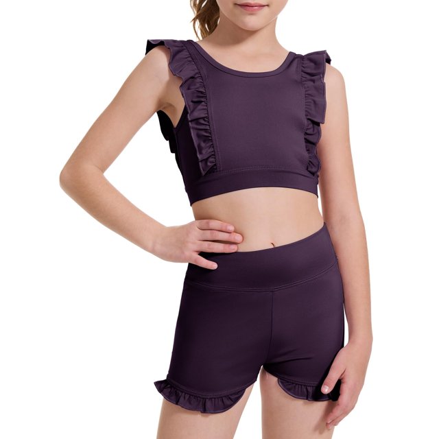 Conjunto de pantalones cortos deportivos CharmWM para niñas, de 3 a 10 años