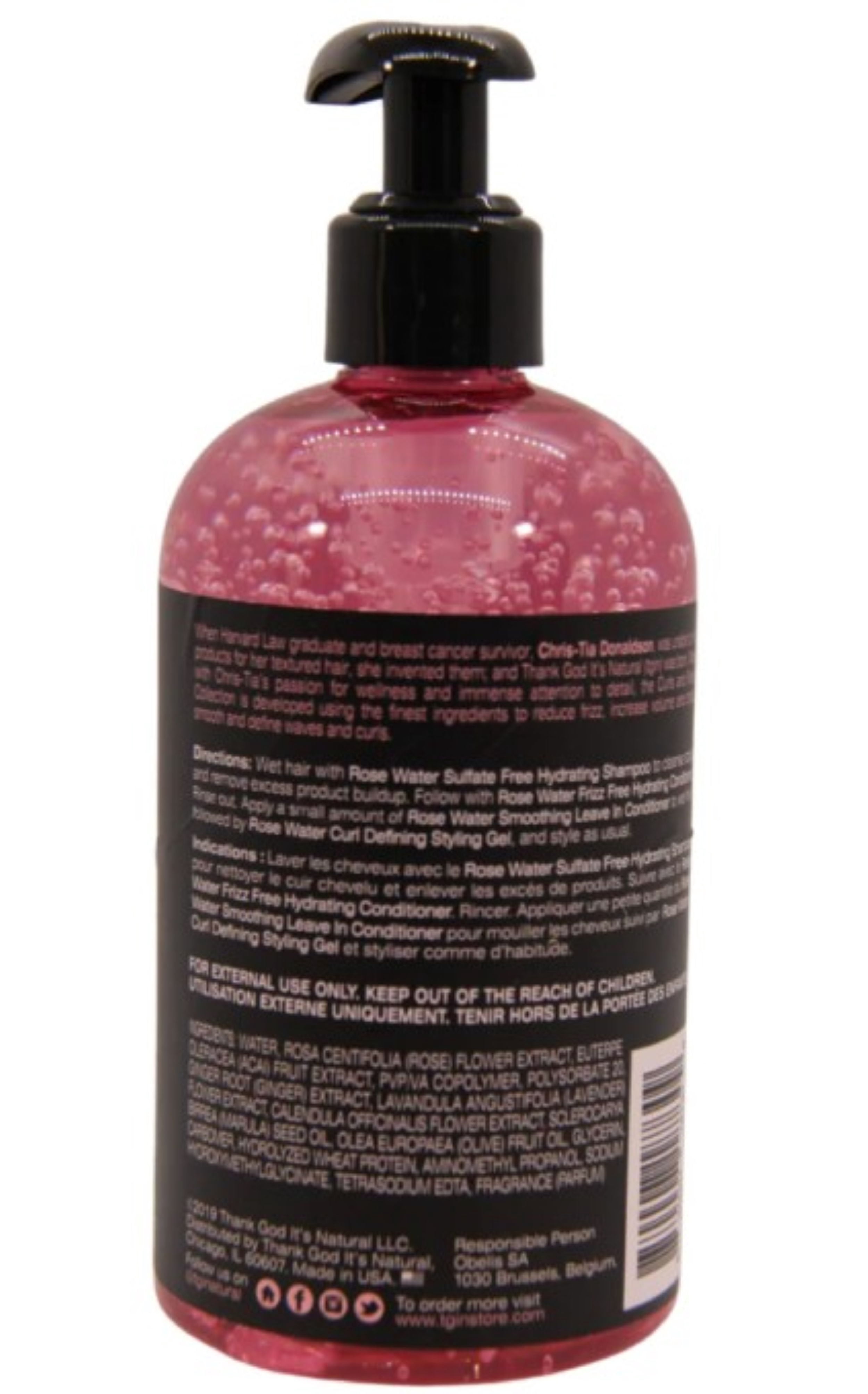 (6 pack) TGIN Rose Water Defining Styling Gel – Lightweight Hold Frizz Control