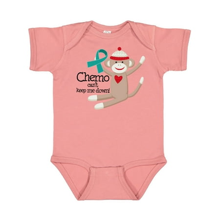 

Inktastic Teal Ribbon Chemo Sock Monkey Gift Baby Boy or Baby Girl Bodysuit