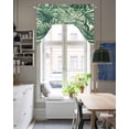 thumbnail image 4 of Tropical Leaves Swag Valances for Windows, Small Curtains Drapes, Summer Nature Botanical Palm Leaf Kitchen Window Curtains Over Sink Rod Pocket Window Treatment Valance for Bedroom/Bathroom 56"x36", 4 of 5