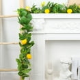 thumbnail image 4 of sruoe Christmas Garland, Artificial Garland Greenery, Faux Greenery Garland, Fake Flowers Garland Vine, Indoor Mantle, Hanging Maple Leaf Garland for Home, Holiday, Wedding Party Decoration Rattan, 4 of 6