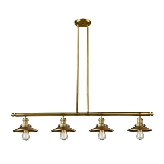 214-BB-M4-LED-Innovations Lighting-Railroad - 52.63 Inch 14W 4 LED Island Brushed Brass Finish with