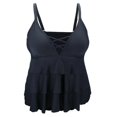 thumbnail image 1 of Tarje de Baño de Piezas Tankini de Tirante Plisado con Relleno Push Up Ropa de Playa Verano para Mujer 4XL Baoblaze Traje de baño Tankini para mujer, 1 of 8