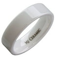 thumbnail image 2 of Metals Jewelry White Ceramic 6mm Wedding Band Flat Pipe Cut High Polished Ring Size 13, 2 of 4