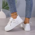 thumbnail image 5 of Women's Casual Platform Shoes, Round Toe Thick Sole Sneakers, Trendy & Comfortable Footwear for Walking, Mall & College White 37, 5 of 6