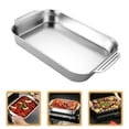 thumbnail image 2 of Miangastore Stainless Steel Baking Pan Rectangular Roasting Pan Oven BBQ Bakeware Turkey Pan Oven Cake Pan for Oven Baking, 2 of 9