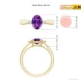 thumbnail image 4 of ANGARA Natural Tapered Shank 1.15 ct Amethyst Ring with Diamond Accents in 14K Yellow Gold for Women (Size-8x6mm) | February Birthstone, Anniversary, Jewelry Gift for Women | Natural Amethyst Ring, 4 of 8