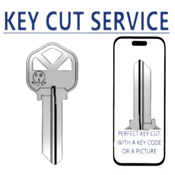 KEY CUT SERVICE   KW1 Key - Nickel Finish Kwikset Key Blanks (JMA)