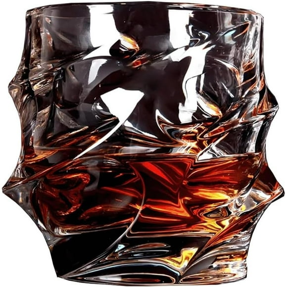 Storm Japanese Crystal Whisky Glass, Old Fashioned Whiskey Glasses, Unique Cognac Glasses, Bourbon Gifts for Men, Heavy Crystal Bar Glassware, Rocks Glasses Set, Cigar Ashtray