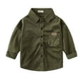 thumbnail image 1 of Yuyuzo Boys Toddler Clothes Long Sleeve Lapel Collared Button down Shirts Baby Fall Solid Color Jackets with Pockets, 1 of 4