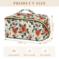 thumbnail image 4 of FORMRS Makeup Bag Travel Cosmetic Organizer for Women Fold Flat Zipper Pouch with Handle, Large Red Floral Pattern, 4 of 8