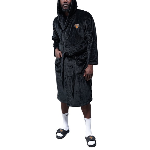 Unisex ISlide Black New York Knicks Fleece Phantom Robe