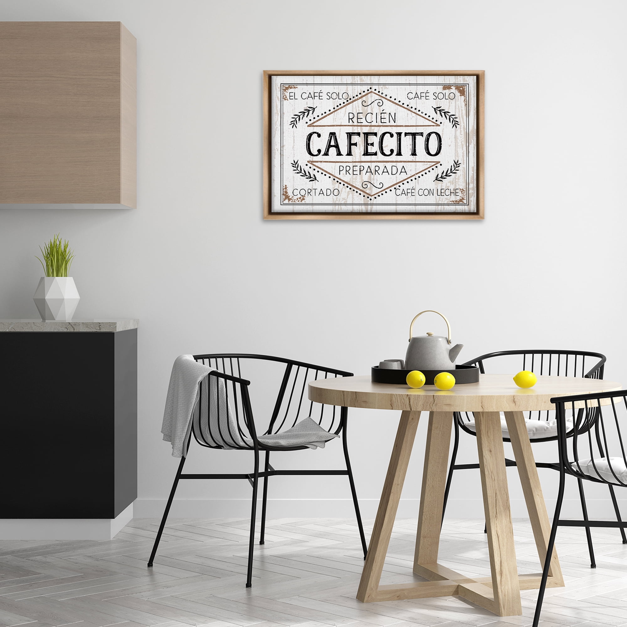 Stupell Industries Cafecito Recién Preparado Vintage Food & Beverage Painting Brown Floater Framed Art Print Wall Art, 31 x 21