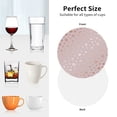 thumbnail image 6 of Lsque Rose Gold Abstract Spots 1 Pattern 4" Drink Coasters Set of 4, PVC Leather Absorbent Coasters, Table Coaster Set Decorative Coffee Cup Coasters Housewarming Gift -Round Shape, 6 of 6