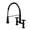 Matte Black, variant on Gourmetier GS1270AX Heritage Double-Handle Deck-Mount Pre-Rinse Bridge Kitchen Faucet, Matte Black
